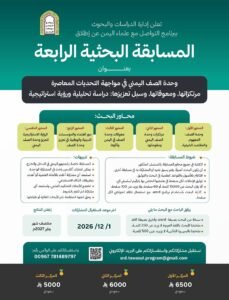Read more about the article فرصة للتميز … وجوائز قيمة برنامج التواصل مع علماء اليمن يطلق المسابقة البحثية الرابعة