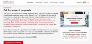 Read more about the article دعوة لتقديم مقترحات بحثية – Hinrich Foundation